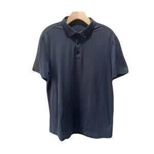 Lululemon Mens Navy Blue Short Sleeve Polo Golf Work Casual Size Large